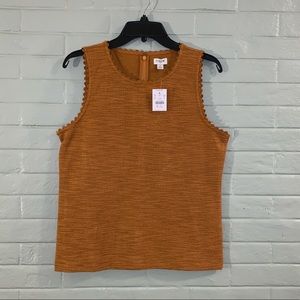 Medium NWT J Crew Golden Rust Sleeveless Blouse